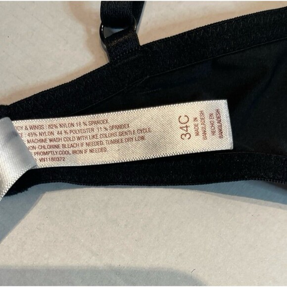 Gilligan & O’Malley Favorite Plunge Push Up Bra Black Size 34C - Picture 4 of 7